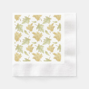 Fall Watercolor Leaves Paper Napkin