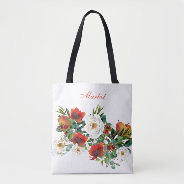 Fall Watercolor Market Tote (Front)