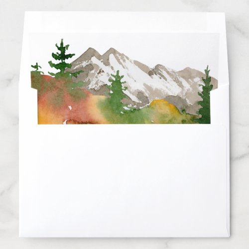 Fall Watercolor Mountains Envelope Insert 