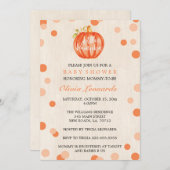Fall Watercolor Pumpkin Baby Shower Invitations (Front/Back)