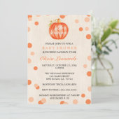 Fall Watercolor Pumpkin Baby Shower Invitations (Standing Front)