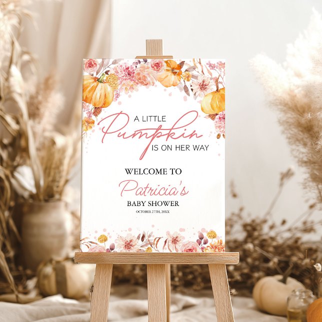 Fall Watercolor Pumpkin Baby Shower Welcome Sign (Creator Uploaded)