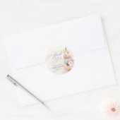 Fall Watercolor Pumpkin Bridal Shower Thank you Classic Round Sticker (Envelope)