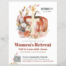 Fall Watercolor Pumpkin & Cross Women's Ministry