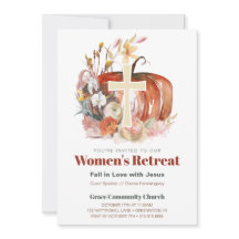 Fall Watercolor Pumpkin & Cross Women's Ministry