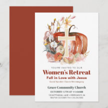 Fall Watercolor Pumpkin & Cross Women's Ministry