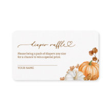 Fall Watercolor Pumpkin Diaper Raffle