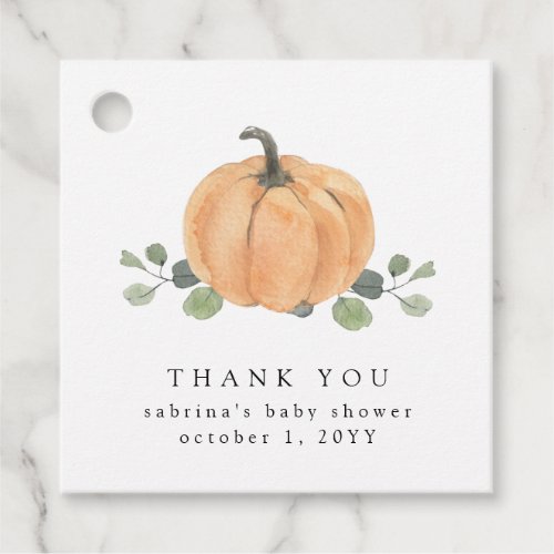 Fall Watercolor Pumpkin Favor Tags