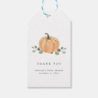 Fall Watercolor Pumpkin Gift Tags