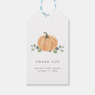 Fall Watercolor Pumpkin Gift Tags