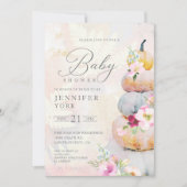 Fall Watercolor Pumpkin Girl Baby Shower Invitation (Front)