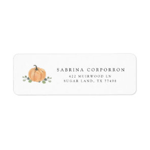 Fall Watercolor Pumpkin Label