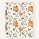 Fall Watercolor Pumpkin Pattern Notebook