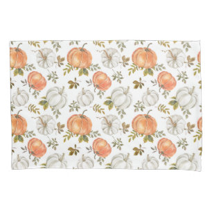 Fall Watercolor Pumpkin Pattern Pillow Case