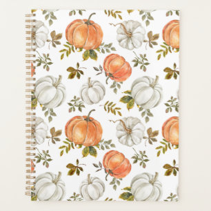 Fall Watercolor Pumpkin Pattern Planner