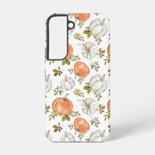 Fall Watercolor Pumpkin Pattern Samsung Galaxy S22 Case