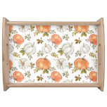 Fall Watercolor Pumpkin Pattern Serving Tray