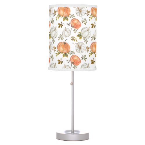 Fall Watercolor Pumpkin Pattern Table Lamp