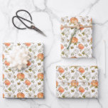 Fall Watercolor Pumpkin Pattern Wrapping Paper Sheets