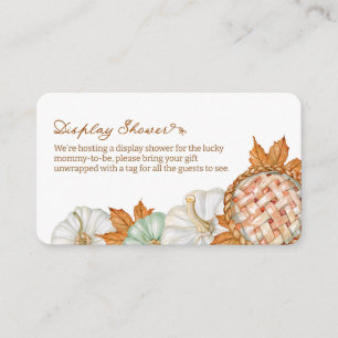 Fall Watercolor Pumpkin Pie Display Shower Enclosure Card