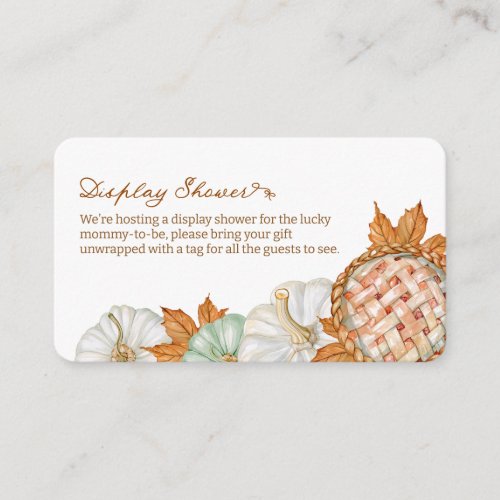 Fall Watercolor Pumpkin Pie Display Shower Enclosure Card