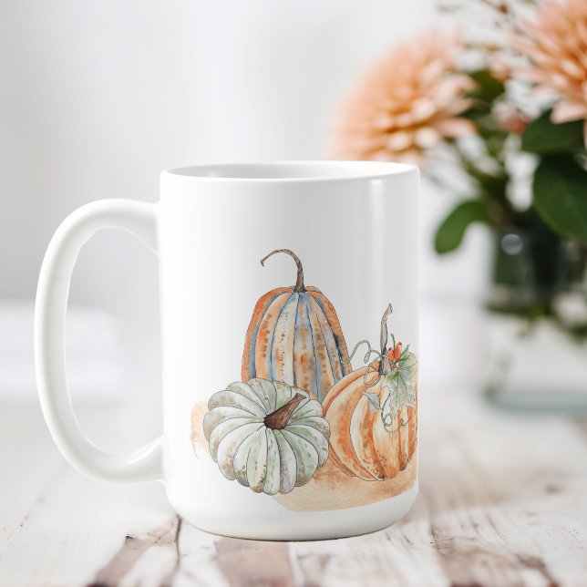 Fall Watercolor Pumpkins Coffee Mug