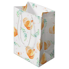 Fall Watercolor Pumpkins & Green Laurels Medium Gift Bag
