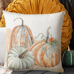 Fall Watercolor Pumpkins Throw Pillow<br><div class="desc">Watercolor pumpkins decorate this lovely fall-themed pillow.</div>