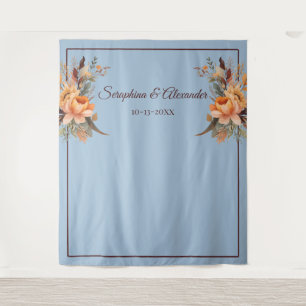 Fall Watercolor Rustic Floral Wedding Backdrop