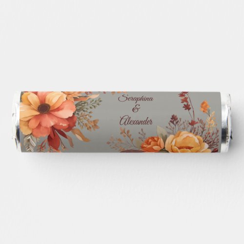 Fall Watercolor Rustic Floral Wedding Breath Savers Mints