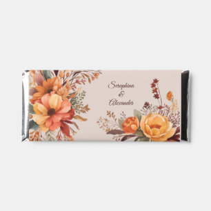 Fall Watercolor Rustic Floral Wedding Hershey Bar Favors