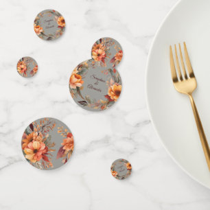 Fall Watercolor Rustic Floral Wedding Table Confetti