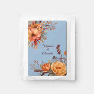 Fall Watercolor Rustic Floral Wedding Tea Bag Drink Mix