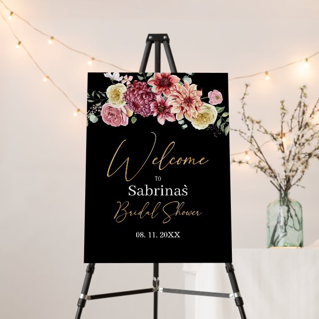 Fall Watercolor Wreath bridal shower welcome Foam  Foam Board (In Situ (Stand))
