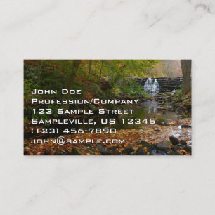 Fall Waterfall and Creek Pennsylvania Nature Business Card