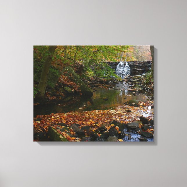 Fall Waterfall and Creek Pennsylvania Nature Canvas Print (Front)