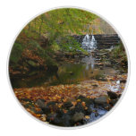 Fall Waterfall and Creek Pennsylvania Nature Ceramic Knob