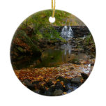 Fall Waterfall and Creek Pennsylvania Nature Ceramic Ornament