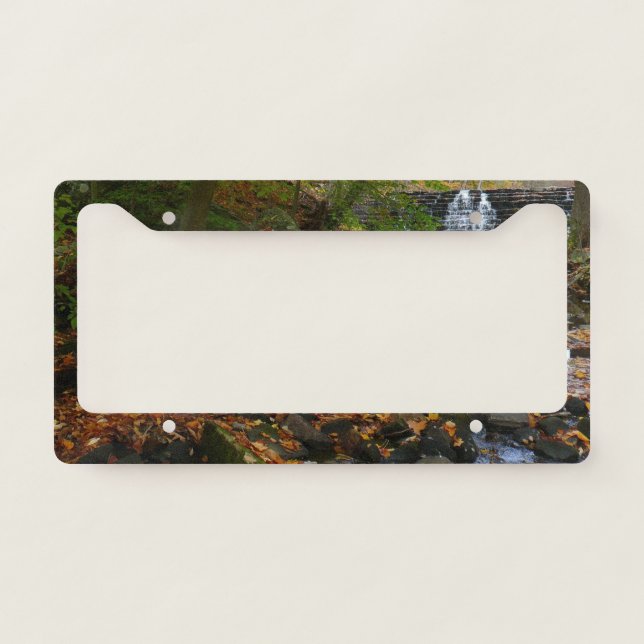 Fall Waterfall and Creek Pennsylvania Nature License Plate Frame (Front)