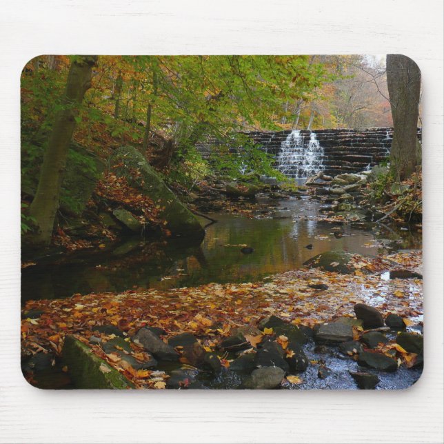 Fall Waterfall and Creek Pennsylvania Nature Mouse Pad (Front)