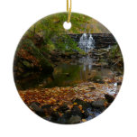 Fall Waterfall and Creek Pennsylvania Nature Photo Ceramic Ornament