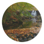 Fall Waterfall and Creek Pennsylvania Nature Photo Classic Round Sticker