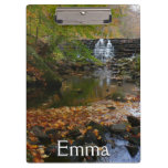 Fall Waterfall and Creek Pennsylvania Nature Photo Clipboard