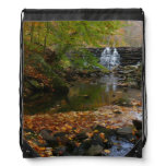 Fall Waterfall and Creek Pennsylvania Nature Photo Drawstring Bag