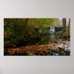 Fall Waterfall and Creek Pennsylvania Nature Photo Poster