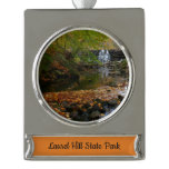 Fall Waterfall and Creek Pennsylvania Nature Photo Silver Plated Banner Ornament
