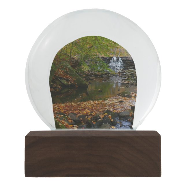 Fall Waterfall and Creek Pennsylvania Nature Photo Snow Globe (Front)