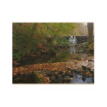 Fall Waterfall and Creek Pennsylvania Nature Photo Wood Poster
