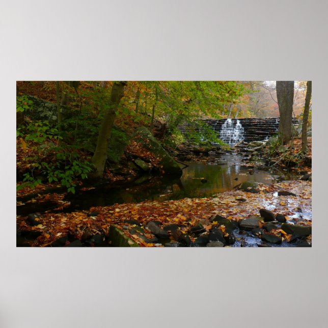 Fall Waterfall and Creek Pennsylvania Nature Poster (Front)