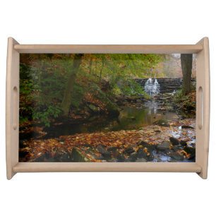 Fall Waterfall and Creek Pennsylvania Nature Serving Tray
